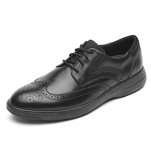Rockport Herren Noah Wingtip Oxford, Schwarz, 44.5 EU Weit von Rockport