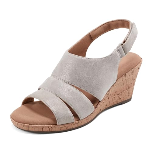 Rockport Women's Briah Sling Wedge Sandal, Taupe Metallic, 41 EU Rockport Women's Briah Sling Wedge Sandal, Taupe Metallic, 41 EU von Rockport