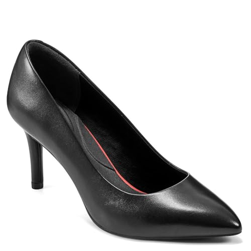 Rockport Women's Total Motion 75mm Pointy Pump, 10 W, Black Leather von Rockport