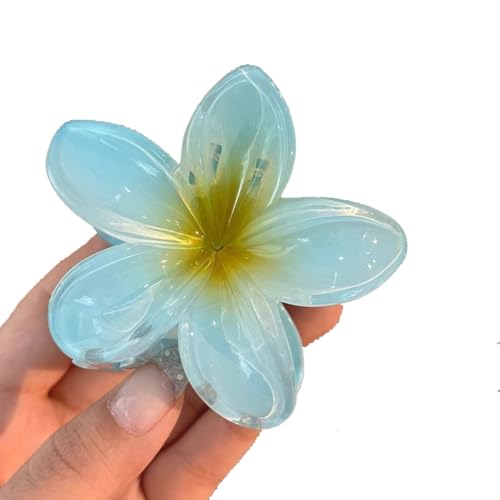 Rockreyoa 2 Stück Blumen Haarspangen Damen Rutschfeste Haarklammern Flower Hair Claw Clips Blumenförmige Krallenklammern Haarschmuck Blumenklammern für Frauen Mädchen Haarstyling Zubehör Blau#2 von Rockreyoa