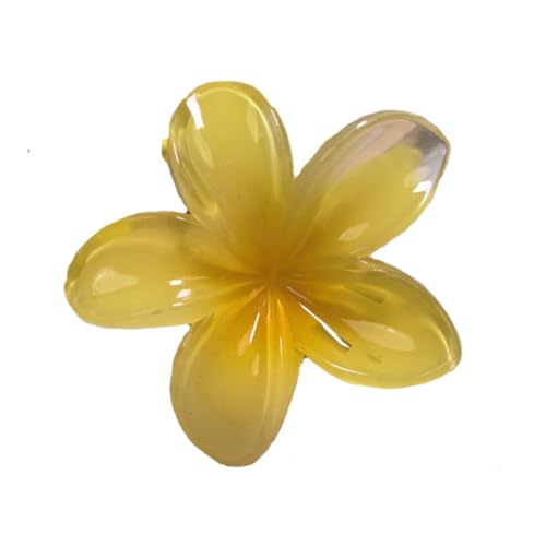 Rockreyoa 2 Stück Blumen Haarspangen Damen Rutschfeste Haarklammern Flower Hair Claw Clips Blumenförmige Krallenklammern Haarschmuck Blumenklammern für Frauen Mädchen Haarstyling Zubehör Gelb#1 von Rockreyoa