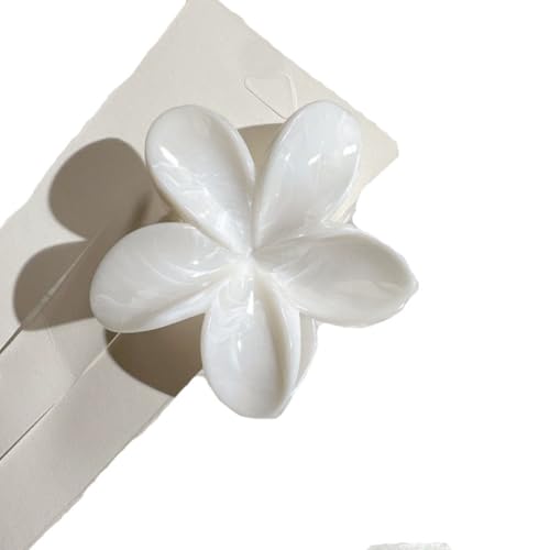 Rockreyoa 2 Stück Blumen Haarspangen Damen Rutschfeste Haarklammern Flower Hair Claw Clips Blumenförmige Krallenklammern Haarschmuck Blumenklammern für Frauen Mädchen Haarstyling Zubehör Weiß von Rockreyoa