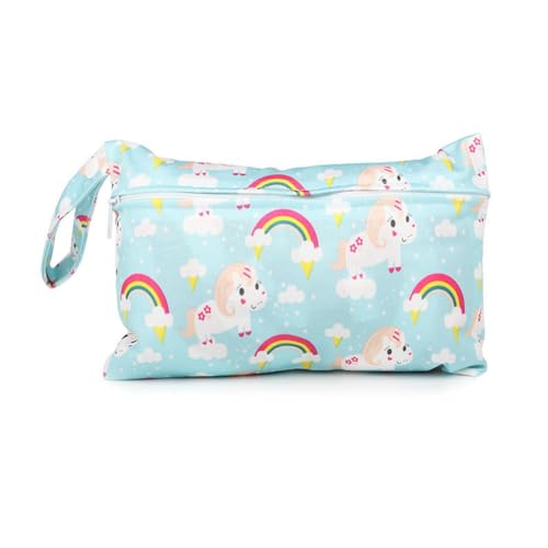 Rockreyoa 2 x Nasstaschen Wasserdicht Wetbag Wickeltasche Windelbeutel Waschbare Organiser Tragbare Nassbeutel Aufbewahrungstasche mit Reißverschluss für Babys Windeln Damenbinden Badekleidung 2# von Rockreyoa