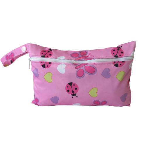 Rockreyoa 2 x Nasstaschen Wasserdicht Wetbag Wickeltasche Windelbeutel Waschbare Organiser Tragbare Nassbeutel Aufbewahrungstasche mit Reißverschluss für Babys Windeln Damenbinden Badekleidung 38# von Rockreyoa