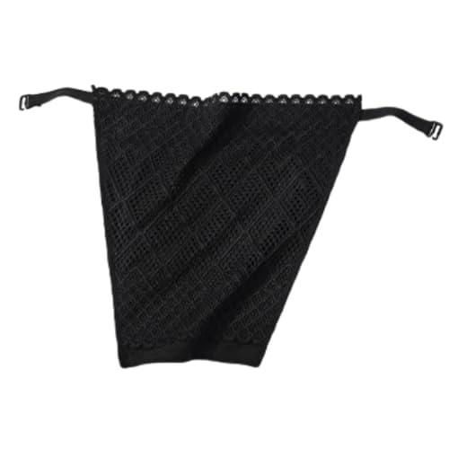 Rockreyoa 2er Pack Dame Spitze Clip-on Mock Camisole BH Einsatz Overlay Modesty Panel Weste Lace Mock Mock Camisole Snap Snappy Bra Insert Overlay Clip-On-BH-Einsätze Dekoltee Einsatz Schwarz Gitter von Rockreyoa