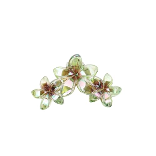 Rockreyoa 3 Stück Blume Haarklammer Dekorative Haarkrallen Große Hawaiian Haar Blume Clip Frauen Haarschmuck Rutschfest Flower Hair Clip Acryl Blumenklammer Niedlich Haarspangen Claw Clip Grün von Rockreyoa