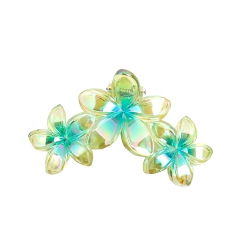 Rockreyoa 3 Stück Blume Haarklammer Dekorative Haarkrallen Große Hawaiian Haar Blume Clip Frauen Haarschmuck Rutschfest Flower Hair Clip Acryl Blumenklammer Niedlich Haarspangen Claw Clip Hellgrün von Rockreyoa