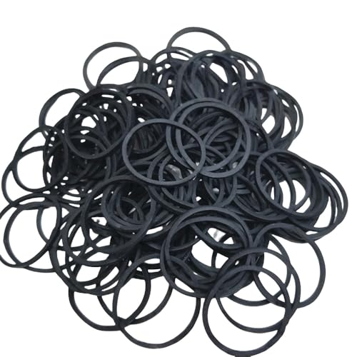 Rockreyoa 500 Stücke Elastische Haargummis Schwarz Gummiband Haar Haargummis Mini Zopfgummis Gummiringe Dicke Haushaltsgummi Elastic Hair Ties Stretch Haarseil für Frauen Mädchen Flechten Schwarz L von Rockreyoa