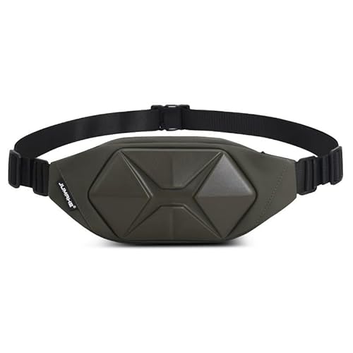 Rockreyoa Brusttasche Sling Bag Herren Schultertasche Hüfttasche Kreativ Hartschale Crossbody Bag umhängetasche Wasserdichtes Männer Frauen für Outdoor Sport Wandern Radfahren Reisen Armeegrün von Rockreyoa