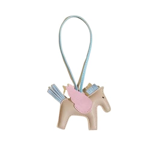 Rockreyoa Cartoon-Pferde-Anhänger Autoschlüsselanhänger Ledertaschen-Anhänger Taschenanhänger Bag Charms Geldbörsenanhänger Keychain Cute Pony-Schlüsselanhänger für Handtasche Rucksack Graues Pulver von Rockreyoa