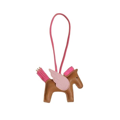 Rockreyoa Cartoon-Pferde-Anhänger Autoschlüsselanhänger Ledertaschen-Anhänger Taschenanhänger Bag Charms Geldbörsenanhänger Keychain Cute Pony-Schlüsselanhänger für Handtasche Rucksack Kaffee-Pulver von Rockreyoa