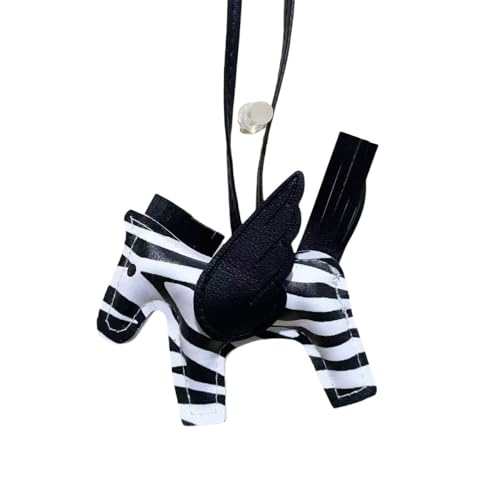 Rockreyoa Cartoon-Pferde-Anhänger Autoschlüsselanhänger Ledertaschen-Anhänger Taschenanhänger Bag Charms Geldbörsenanhänger Keychain Cute Pony-Schlüsselanhänger für Handtasche Rucksack Zebra von Rockreyoa