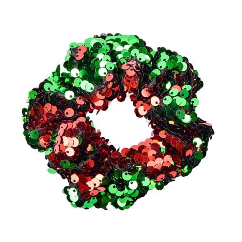 Rockreyoa Glitzer Haargummi Pailletten Bunt Meerjungfrau Pailletten Haargummi Funkelnde Hair Scrunchies Glitzer Pferdeschwanzhalter Elastische Zopfgummi Haarschmuck Haarbänder für Mädchen Grün von Rockreyoa