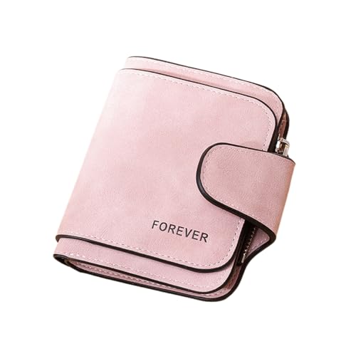 Rockreyoa Große Damen Geldbörse Lang Portemonnaie Frauen Groß Geldbeutel Leder Clutch Viel Kartenfächer Wallet Viele Fächer mit 14 Kartenfächer Geldbeutel aus Leder Coin Purse Wallet Kurzes Rosa von Rockreyoa