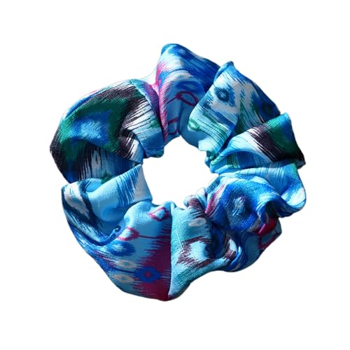Rockreyoa Haargummis Elastische Glitzer Haargummi Funkelnde Hair Scrunchies Mode Pferdeschwanz Halter Scrunchie Schöne Haarkschmuck Gummibänder Zopfgummis für Frauen Damen Mädchen Dunkelblau von Rockreyoa