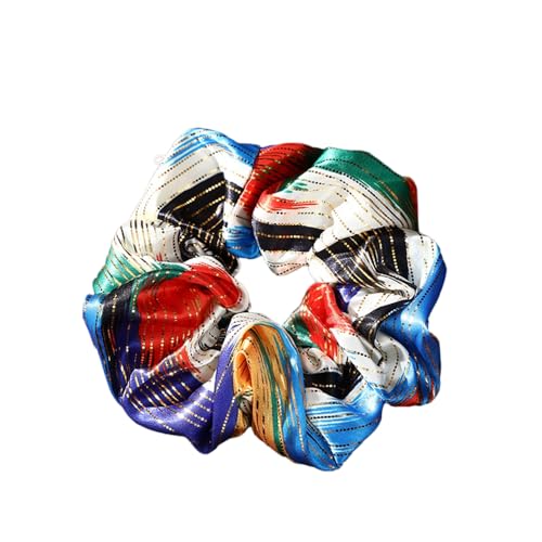 Rockreyoa Haargummis Elastische Glitzer Haargummi Funkelnde Hair Scrunchies Mode Pferdeschwanz Halter Scrunchie Schöne Haarkschmuck Gummibänder Zopfgummis für Frauen Damen Mädchen Farbe von Rockreyoa