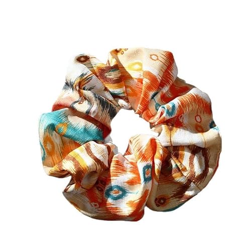 Rockreyoa Haargummis Elastische Glitzer Haargummi Funkelnde Hair Scrunchies Mode Pferdeschwanz Halter Scrunchie Schöne Haarkschmuck Gummibänder Zopfgummis für Frauen Damen Mädchen Orange von Rockreyoa