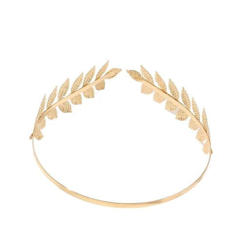 Rockreyoa Kopfschmuck Gold Mädchen Lorbeerkranz Gold Kopfschmuck Braut Haarschmuck Hochzeit Vintage Olivenblatt Haarband Haarreif Braut Blatt Stirnband Griechische Göttin Tiara Blatt Blätter#4 von Rockreyoa