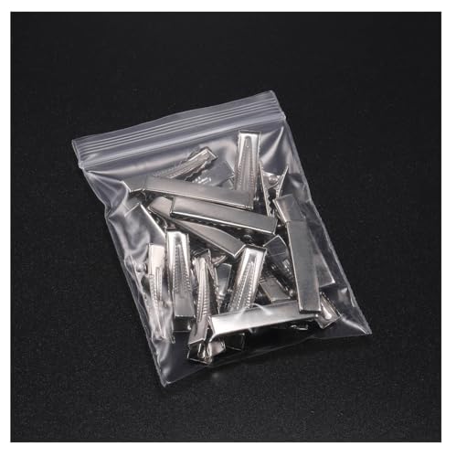 Rockreyoa Metall Krokodil Haarklammer Silber Blanko Haarspange Non Slip DIY Bastelnclips Alligator Clips Haar Klammer Haarclips Krokodilklemmen Haarschmuck für Damen und Mädchen 100St 4.1cm von Rockreyoa