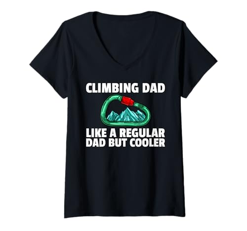 Damen Rocks Climbing Dad Climb Climber Bouldern T-Shirt mit V-Ausschnitt von Rocks Climbing Lover