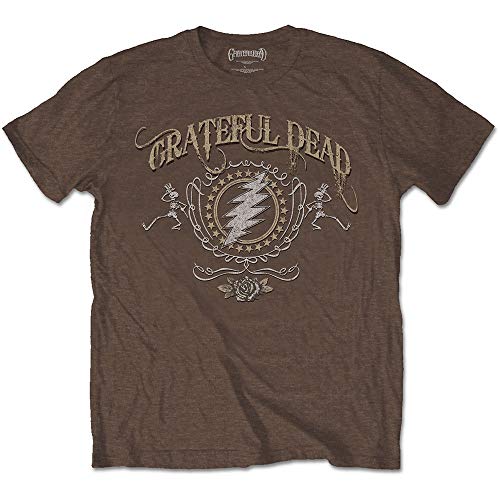 Brown The Grateful Dead Bolt offiziell Männer T-Shirt Herren (Medium) von Rocks-off