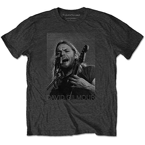 David Gilmour On Microphone Half-Tone offiziell Männer T-Shirt Herren (Large) von Rocks-off