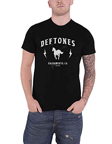 Deftones T Shirt Electric Pony Band Logo Nue offiziell Herren Schwarz XXL von Rocks-off