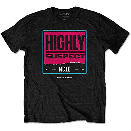 Highly Suspect T Shirt Press Start Band Logo Nue offiziell Herren Schwarz M von Rocks-off