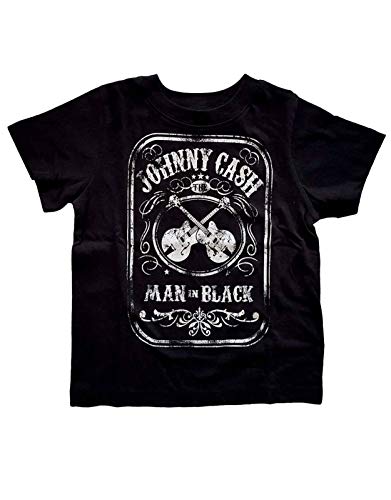 Johnny Cash Kinder TShirt -Kids tm 4 jaar- Man In Black Schwarz von Rocks-off