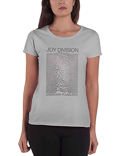 Joy Division T Shirt Space Lady Logo Nue offiziell Damen Skinny Fit Heather Grau XS von Rocks-off