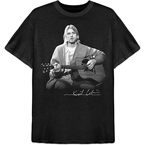 Kurt Cobain Nirvana Unplugged offiziell Männer T-Shirt Herren (Medium) von Rocks-off