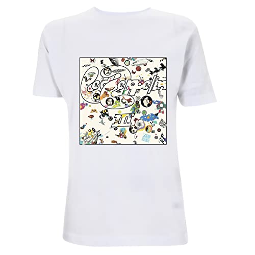 Led Zeppelin Iii Album White offiziell Männer T-Shirt Herren (XX-Large) von Rock Off