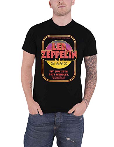 Led Zeppelin T Shirt 1971 Wembley Band Logo Nue offiziell Herren von Rocks-off