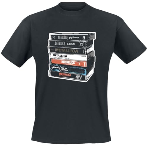 Metallica Cassette Männer T-Shirt schwarz M 100% Baumwolle Band-Merch, Bands von Metallica