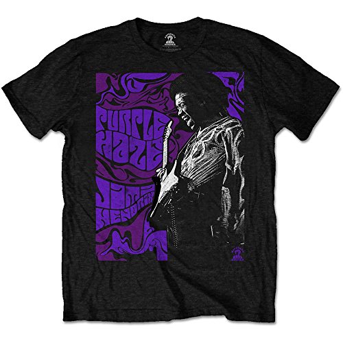 Offizielles Jimi Hendrix – Purple Haze – Herren-T-Shirt, Schwarz Gr. XXL, Schwarz von Rocks-off