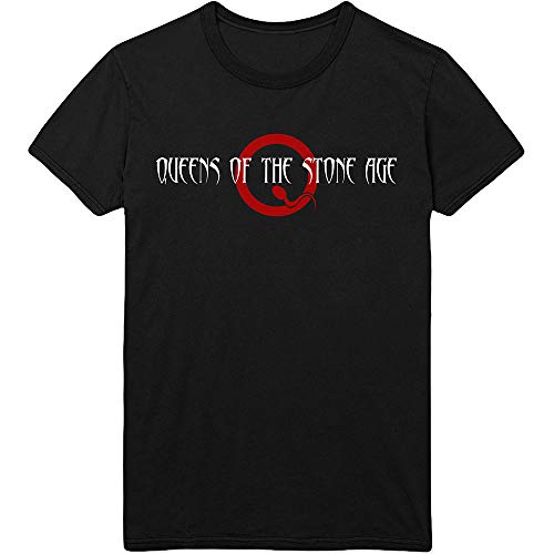Queens of The Stone Age Text Logo offiziell Männer T-Shirt Herren (Medium) von Rocks-off