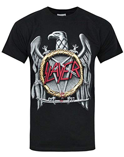 Rock Off Herren Slayer Silver Eagle T-Shirt, Schwarz, M von Slayer