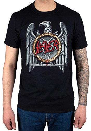 AWDIP Herren Slayer Silver Eagle T-Shirt, Schwarz, XXL von AWDIP