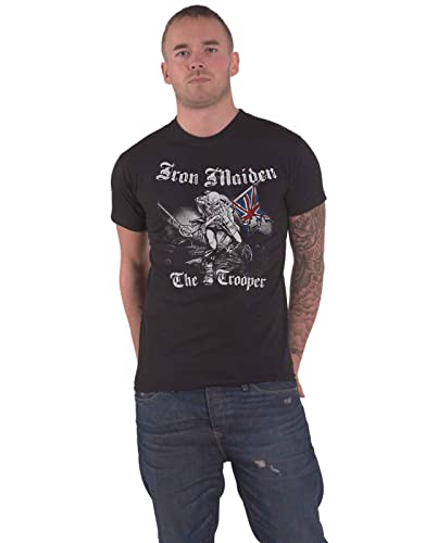 Rock Off Herren Iron Maiden Sketched Trooper T-Shirt, Schwarz-Schwarz, XX-Large von Rocks-off