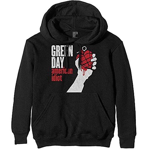 Rocks-off Green Day Kapuzenpullover American Idiot Band Logo Nue offiziell Herren Farbe: schwarz Groesse: L von Rocks-off