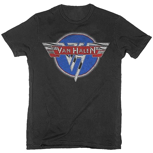 Van Halen Chrome Logo Black offiziell Männer T-Shirt Herren (Medium) von Rock Off