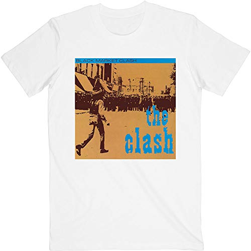 White The Clash Black Market offiziell Männer T-Shirt Herren (Large) von Rocks-off