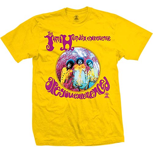 Yellow Jimi Hendrix Are You Experienced offiziell Männer T-Shirt Herren (Large) von Rocks-off