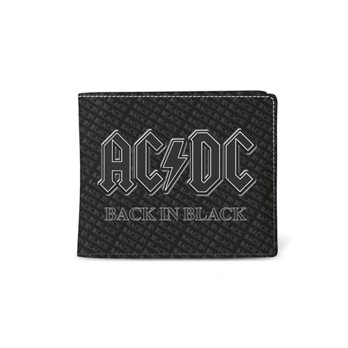 Rocksax Uni Ac/Dc Wallet-Back in Black Reisezubehör-Bi-Fold-Brieftasche, Schwarz von Rocksax