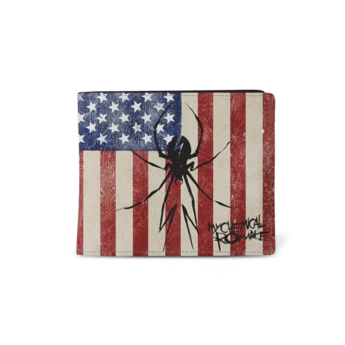 Rocksax Unisex My Chemical Romance Wallet-Usa Spider Reisezubehör-Reisebrieftasche, Schwarz von Rocksax