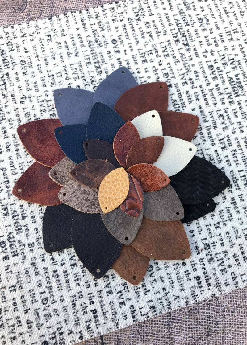 Leder Ohrringe-Leder Blatt Ohrringe-1.5-2"Vorgeschnittene Ohrringe-Diy Bastelbedarf 12 Paar von Rocksolid3