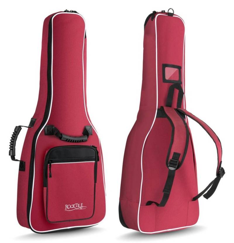 Rocktile Gitarrentasche Klassik-Gitarrentasche 1/2-Größe (Gigbag mit weicher Polsterung, inkl. 2 Fronttaschen für Noten/Zubehör), Ergonomisch geformter Komfort-Griff von Rocktile