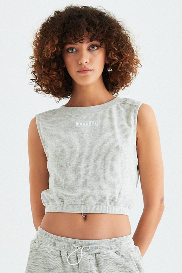 Rockupy Crop-Top Geena Waffelmuster von Rockupy