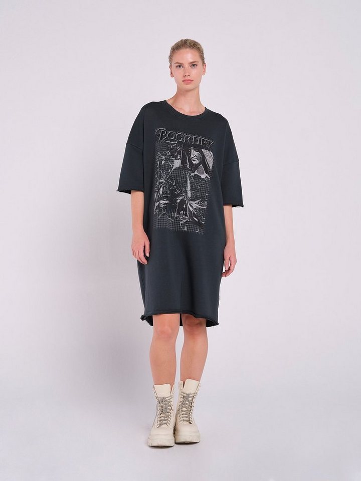 Rockupy Shirtkleid in Anthrazit Caitlin mit eindrucksvollem Print von Rockupy