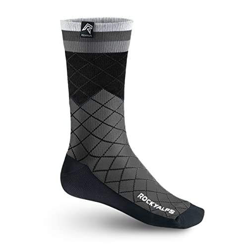 Rocky Alps Mountainbike Fahrrad Socken Design MP (Mountain Pixel) (L 43 - 46, Gray) von Rocky Alps